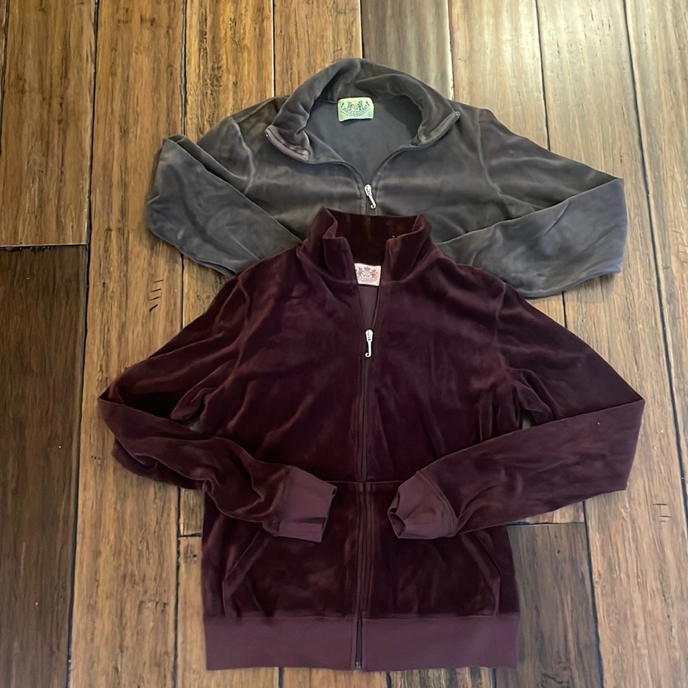 2 Juicy Couture vintage velour zip jacket bundle